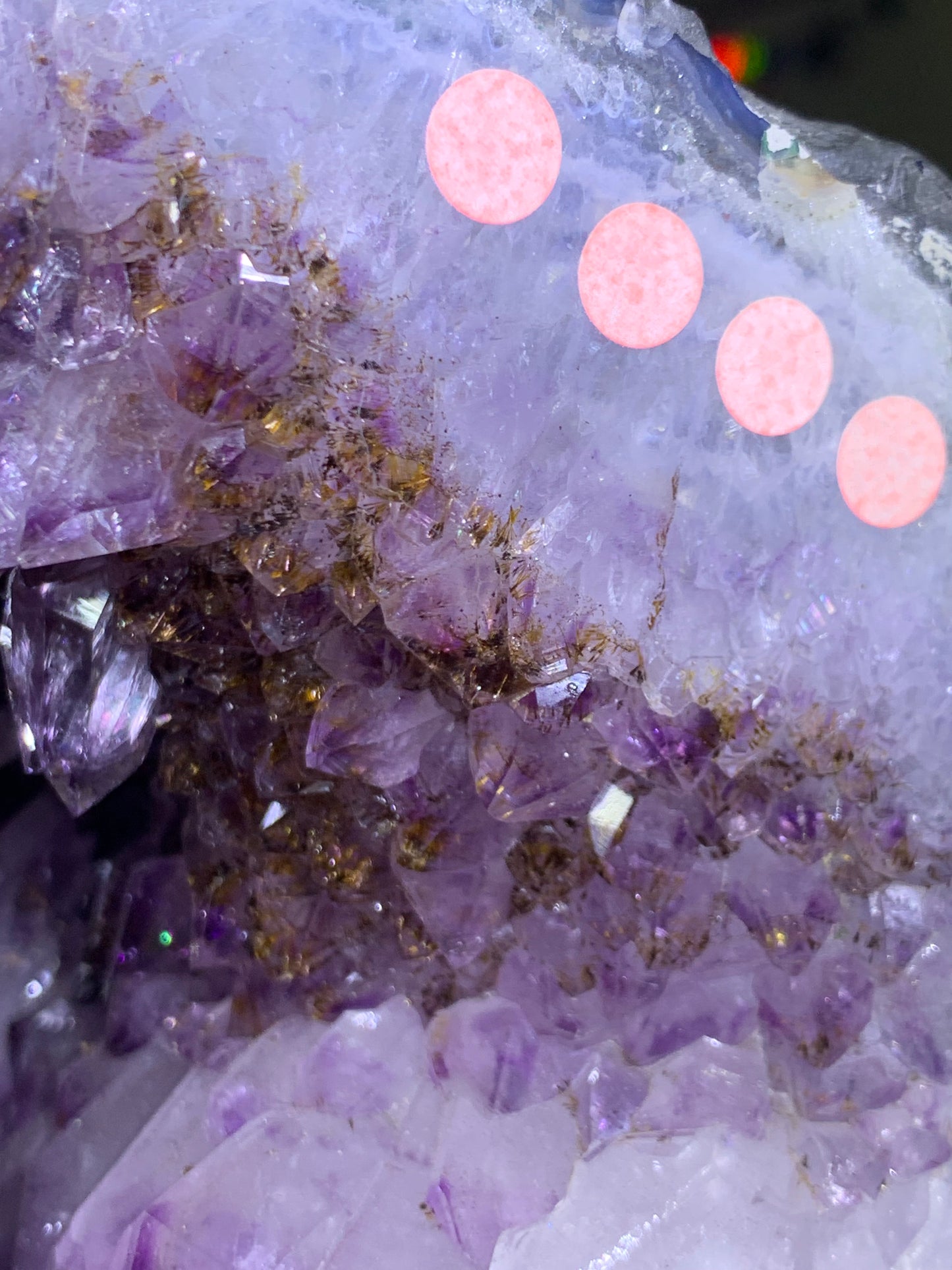 xl large amethyst geode with much rutilated rare straight cave 直筒钛晶洞 携带管腰带💯100%天然紫钛晶洞 144kg 120cm